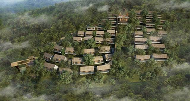 Anantara Ubud Bali Resort - aerial view rendering low res