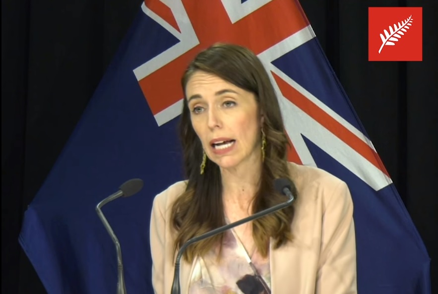 Jacinda Ardern speaking to media on the trans-tasman travel bubble