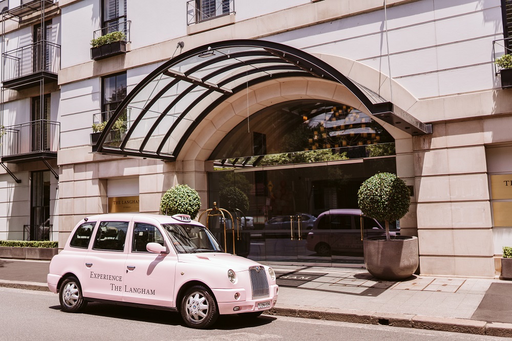 You'll be swanning around town in The Langham Pink Taxi, of course