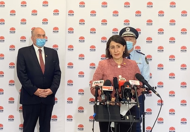 NSW Premier Gladys Berejiklian addresses the media