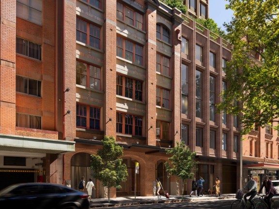 The site of Mulpha's new hotel in Sussex St, Sydney